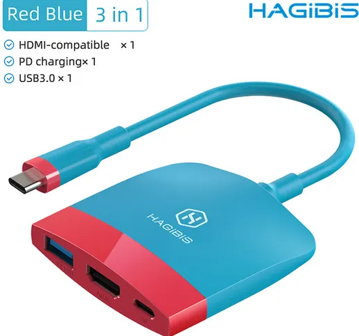 HAGiBiS Portatile Switch Dock TV Dock per Nintendo Switch Convertitore 3 in 1 Interfaccia...