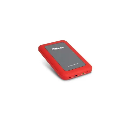 Hamlet USB 3.0 Mirror Disk box esterno per hard disk SATA 2,5'' rosso