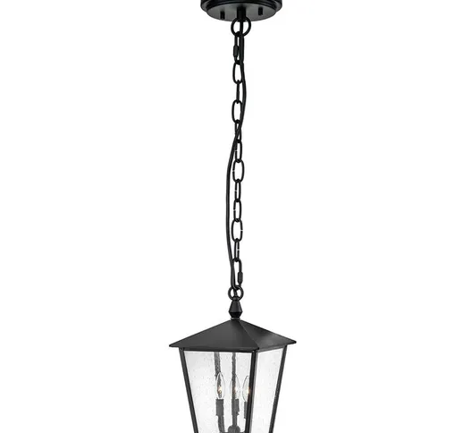 Hanging Lamp Huntersfield E14 40W IP44 Alluminio, ottone, vetro Clear Black b: 27,9 cm Ø27...