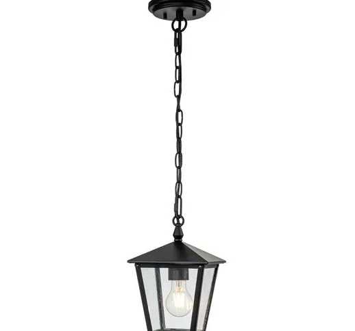 Hanging Lamp Huntersfield E27 60W IP44 Alluminio, ottone, vetro Clear Black b: 17,8 cm Ø17...