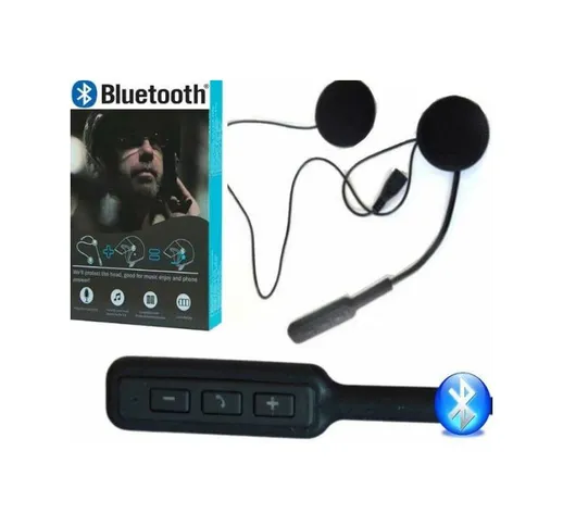 Exsensa - headset microfono auricolare bluetooth impermeabile per casco moto MP3 interfono