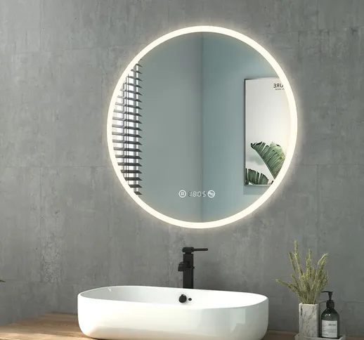 Specchio da bagno con illuminazione Specchio da bagno rotondo 70 cm di diametro led Specch...