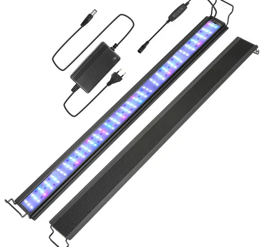 Hengda - 36W Acquario led con timer decorazione pesci d'acqua salata rgb, 87-110cm - Bianc...