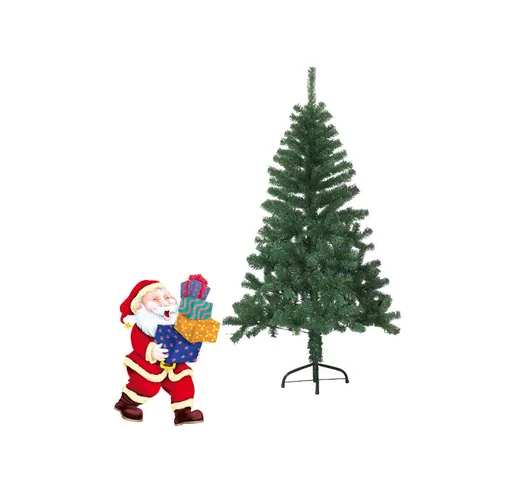 Albero di Natale artificiale, 120 cm, resistente all'fiamma, in pvc, con 200 punte verde…...