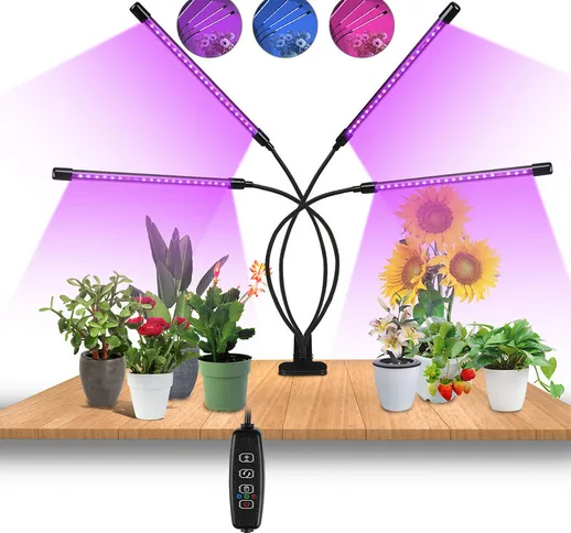 Hengda Lampada per Piante 40W luce di coltivazione a spettro completo, luce per piante reg...