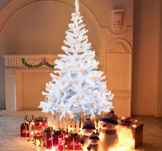 Alberi di Natale artificiali 210cm pvc Albero di Natale Bianco artificiale con supporto in...