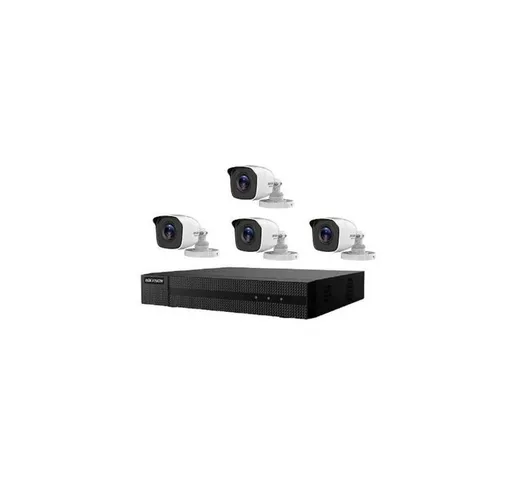 Hikvision - Hiwatch HWK-T4144BH-MM Kit Videosorveglianza Telecamere Bullet 4 Canali 4 Mpx...