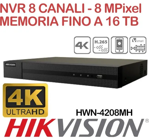 Nvr Hikvision Hiwatch HWN-4208MH 8 canali 8 Megapixel 4K