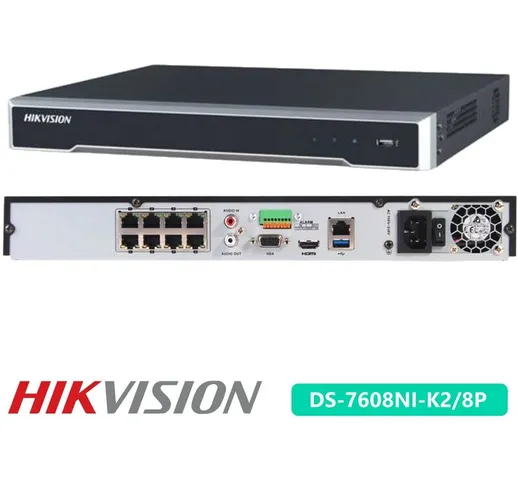 Hikvision Nvr 8Ch Poe 8Mp 4K Ultra Hd Pro DS-7608NI-K2/8P