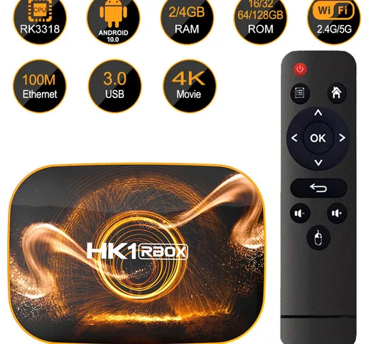 HK1 RBOX R1 Smart TV Box Android 10.0 UHD 4K Lettore multimediale RK3318 4GB/64GB 2.4G/5G...