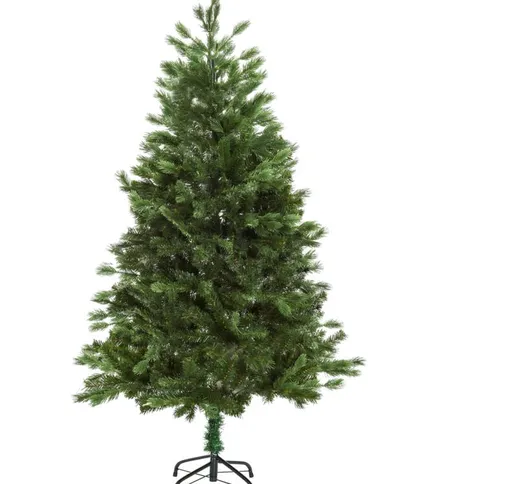 210cm Albero di natale, Pino artificiale con rami 934 base pieghevole rimovibile - Homcom