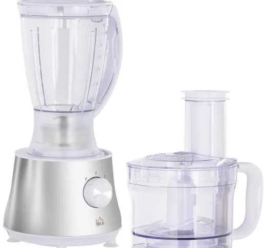 Frullatore da 500W con Caraffa, Lama a s e Lama a 4 Punte in Acciaio Inox, as e abs, 2 Vel...