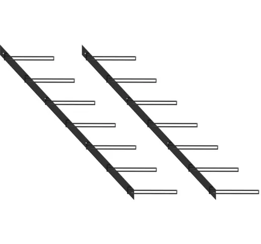 Portavini da Parete per 14 Bottiglie 2 pz Nero in Metallo VD51389 - Hommoo