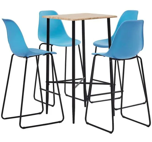 Set da Bar 5 pz in Plastica Blu VD37528 - Hommoo