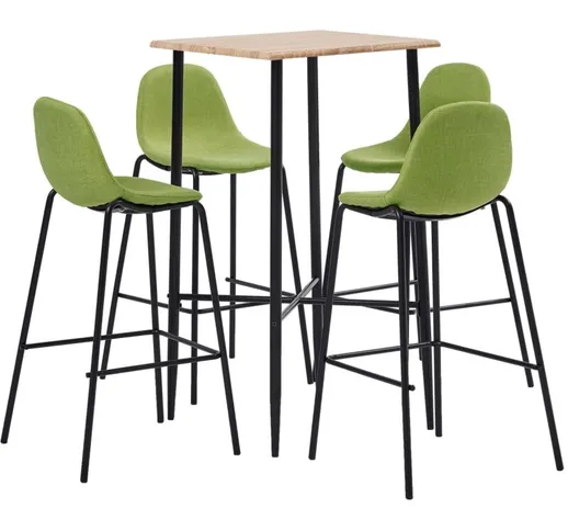 Set da Bar 5 pz in Tessuto Verde VD37562 - Hommoo