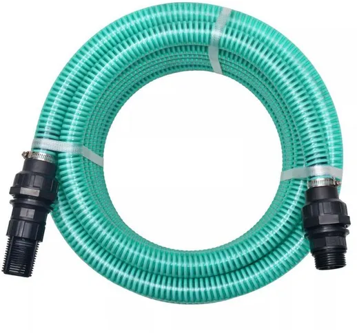 Tubo di Aspirazione con Connettori 4 m 22 mm Verde VD04677 - Hommoo