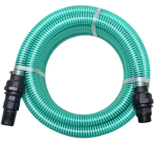 Tubo di Aspirazione con Connettori 7 m 22 mm Verde VD04678 - Hommoo