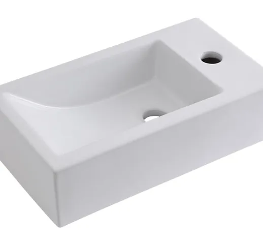 Sandford Lavabo d'Appoggio Rettangolare per Bagni - Lavandino Bagno con Design Moderno - C...