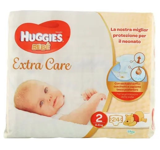 Huggies - extra care bebè pannolini taglia 2 3-6 kg in confezione da 24 pezzi