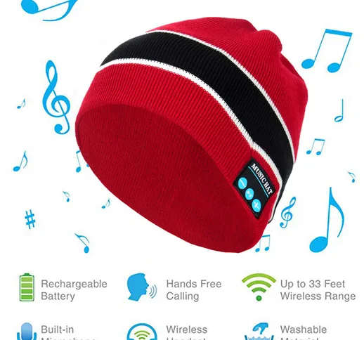 Il cappello musicale in maglia Bluetooth con clip puo rispondere e riagganciare con un pul...
