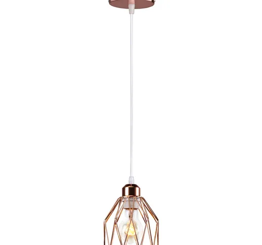 Wottes - Illuminazione Lampada a Sospensione Interni E27 Lampade da Soffitto Industriale R...