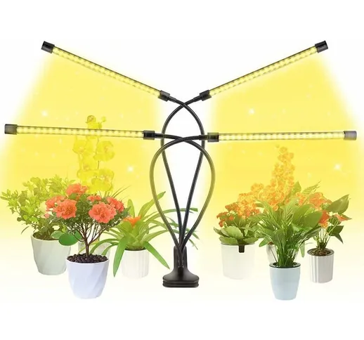Illuminazione vegetale, luce di crescita delle piante a LED, luce a spettro a 4 teste, tem...