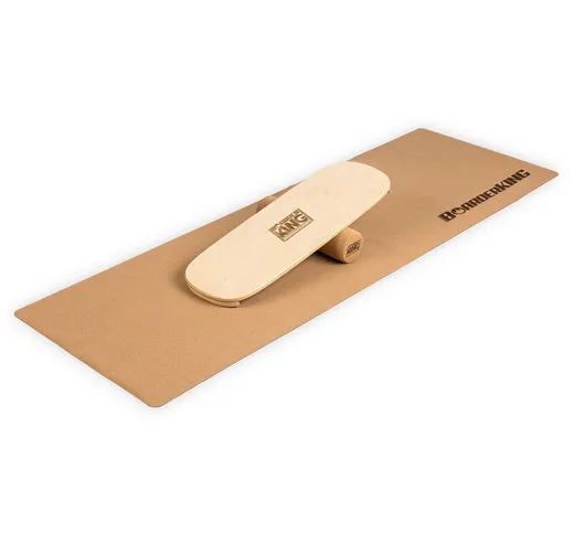 Indoorboard Flow, Balance board + tappetino + rullo, legno/sughero