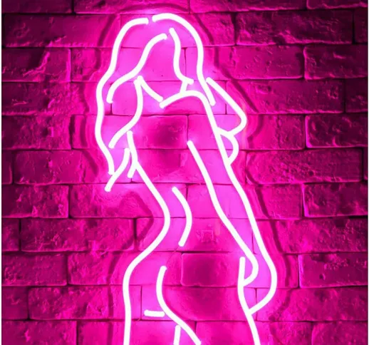 Insegna al Neon a led, Luce al Neon Rosa Sexy Lady, Applique da Parete Artistica, Decorazi...