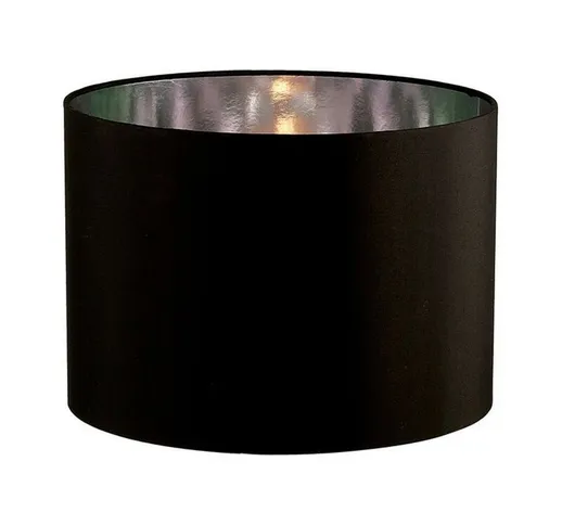 Inspired Diyas - Duo - Paralume rotondo medio nero, cromato 350 mm x 250 mm