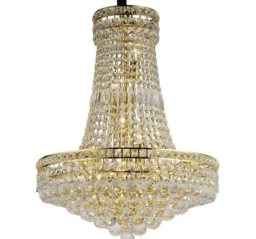 Inspired Diyas - Frances - Lampadario a sospensione a soffitto in oro francese 14 luci, cr...