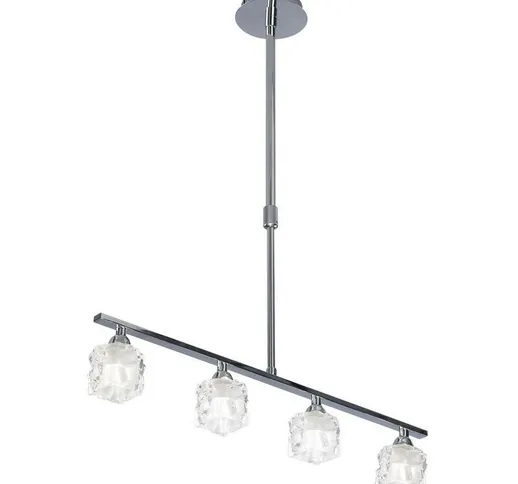 Inspired Mantra - Ice - Sospensione a Soffitto 4 Luci G9 eco Bar, Cromo Lucido