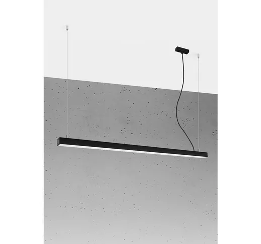 Sollux Lighting - Integrierte led 145cm Linear Straight Bar Pendelleuchte Schwarz 4000K La...