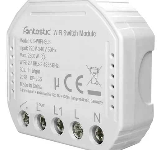 Fontastic - Interruttore Smart Switch WiFi da Incasso 10A 2300W Assistente vocale Alexa Go...