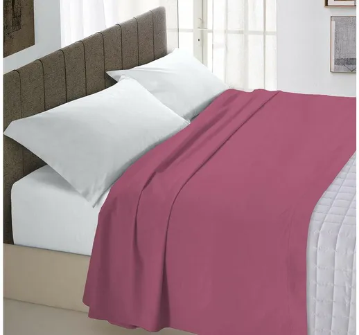 Italian Bed Linen - Max Color Lenzuolo Sopra Tinta Unita, 100% Cotone, Singolo, Vinaceo, 1...