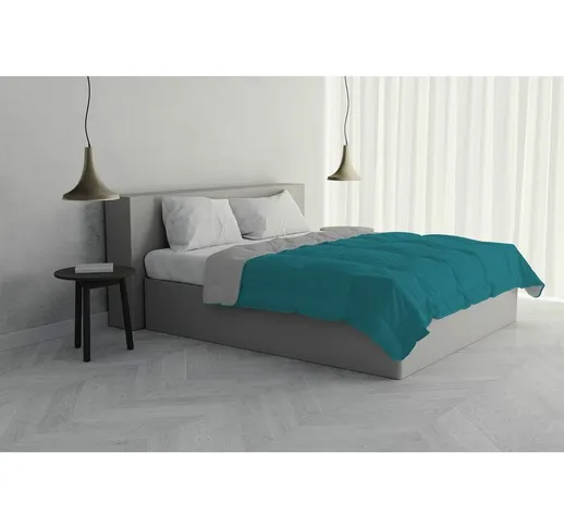 Piumino Estivo, Microfibra, Ottanio/Grigio Chiaro, 2 Posti - Italian Bed Linen