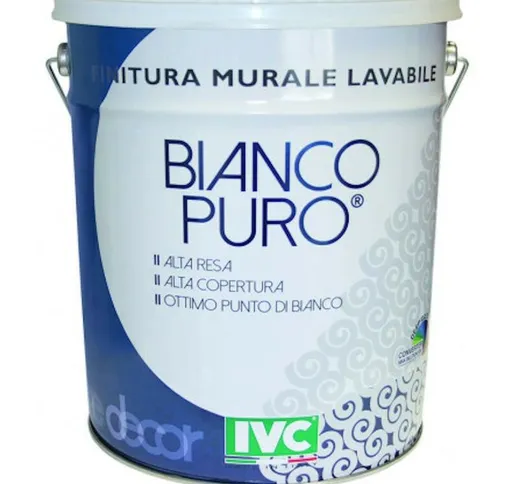  Bianco Puro Tinta Madre Nero Finitura Murale Lavabile Per Interni Ed Esterni LT.14