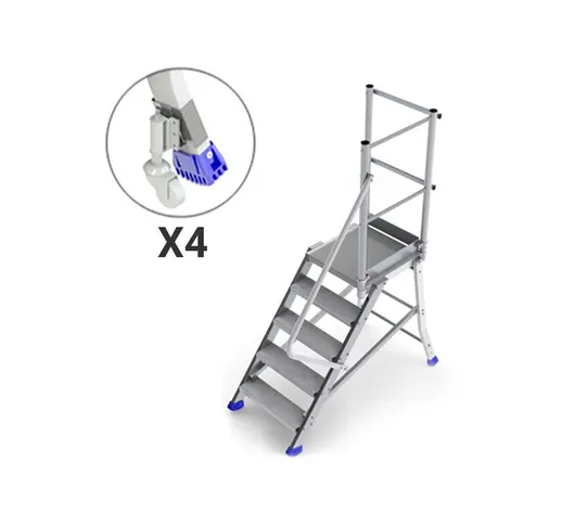 Piattaforma 4 gradini - Altezza massima di lavoro 2.80m - ES304DA-R