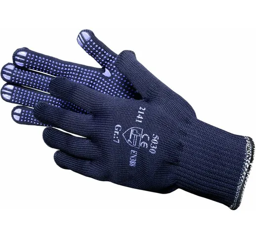 5030-12 paia di guanti a maglia fine blu con gommini antiscivolo, antiscivolo, traspiranti...