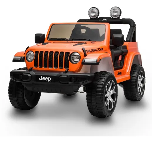 Playkin - jeep wrangler rubicon Auto a batteria 12V per bambini, licenza ufficiale, teleco...