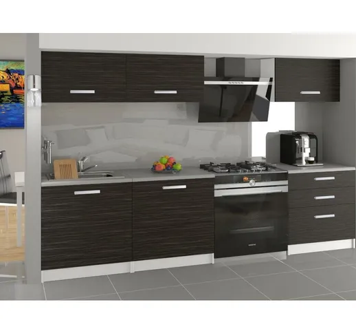 Hucoco - jori Cucina Componibile Lineare Componibile l 180 cm 6 pz Piano di lavoro incluso...