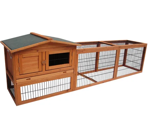 K & F Rabbit Cage con scatola Black Box Jumbo L: 230 cm AN: 53 cm A: 70 cm