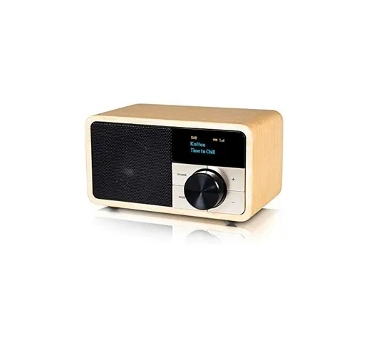 Dab+1 Mini Light Wood Radio, Dab+/FM con display OLED per uso stazionario e mobile, inclus...