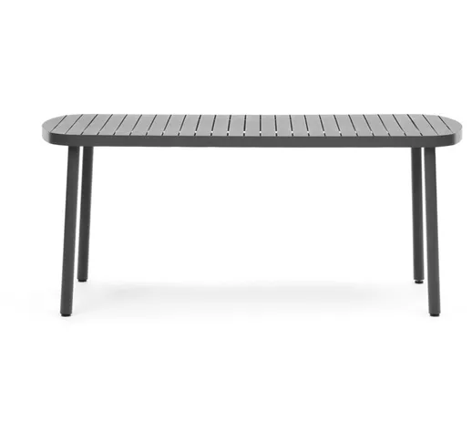 Tavolo da esterno Joncols in alluminio verniciato grigio 180 x 90 cm - Grigio - Kave Home