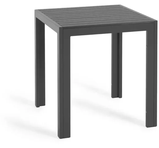 Tavolo da esterno Sirley in alluminio nero 70 x 70 cm - Nero - Kave Home