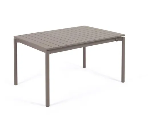 Tavolo da esterno Zaltana allungabile in alluminio marrone opaco 140 (200) x 90 cm - Marro...