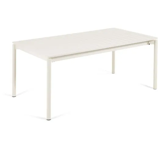 Tavolo allungabile da esterno Zaltana in alluminio bianco opaco 180 (240) x 100 cm - Bianc...