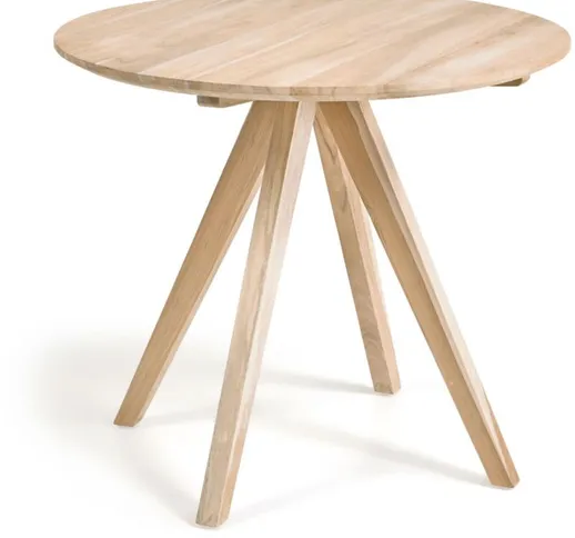 Kave Home - Tavolo rotondo Maial in legno massello di teak Ø 90 cm - Naturale