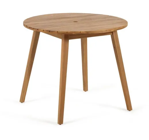 Tavolo Vilma da esterno rotondo in legno massello di acacia ø 90 cm fsc 100% - Naturale -...