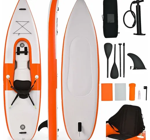 Costway - Kayak Gonfiabile per 1 Persona, con Remi Regolabili in Alluminio, Sedile Gonfiab...