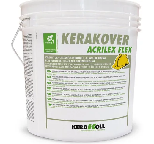 Idropittura organica minerale eco compatibile kerakover eco acrilex flex 14 lt - bianco -...